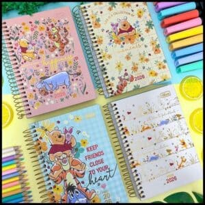 Agenda 2026 Espiral Diária Winnie the Pooh 12,9 x 18,7 cm 176 Folhas - Tilibra | Agenda Colorida