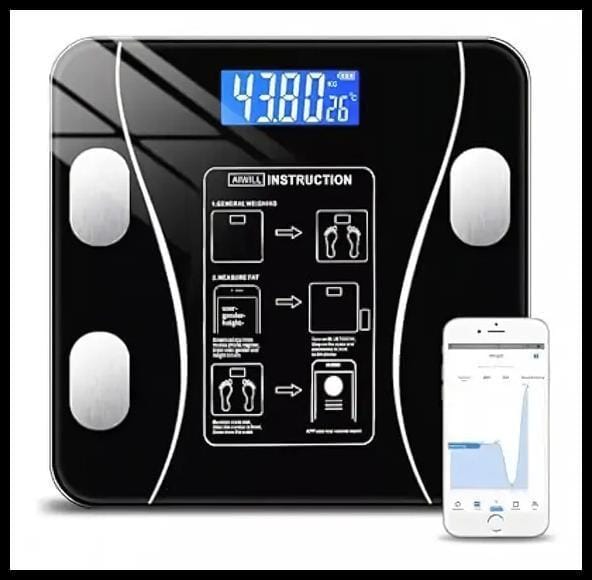 Balança Corporal Digital De Bioimpedância domestica 180kg Bluetooth Titanium