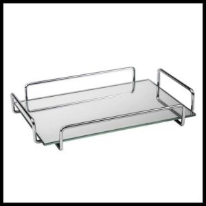 Bandeja Duler Cromada com Espelho 26x16,5x4cm