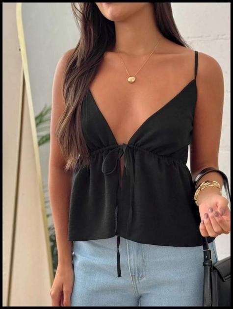 Blusa Feminina Com Amaração Casual Soltinha Nó Amarrar Praia Noite Férias Decote v