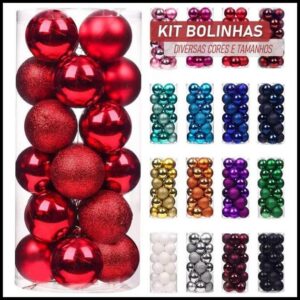 Bolas de Natal Luxo Bolinhas Natal 6cm/5cm/4cm Coloridas Decoração Enfeite de Arvore de Natal Noel