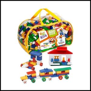 Brinquedo Blocos De Montar Infantil Com Rodinhas 500 peças Menina e Menino