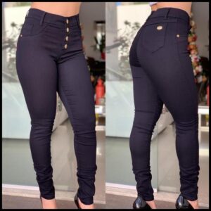Calça Jeans Feminina Lycra Levanta Bumbum Cintura Alta Calca Skinny Capri jins
