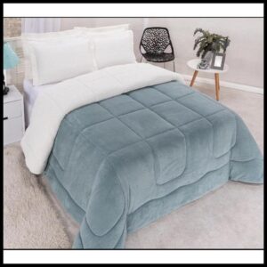 Coberdrom Casal Queen Dupla Face Sherpa Pele de Carneiro | Edredom Macio e Aconchegante