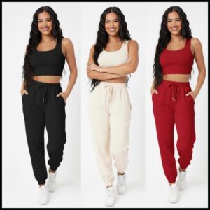 Conjunto Feminino Varias Cores Calça e Blusinha em Tecido Exclusivo Premium