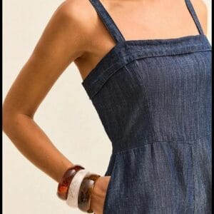 Daynim Macaquinho Denim com alças