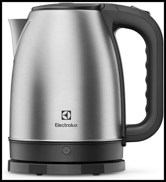 Electrolux Chaleira jarra eletrica desligamento automatico capacidade 1,8L facil abertura tampa alça ergometrica EEK10 inox