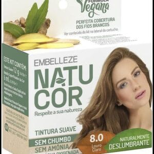 Embelleze Tinta De Cabelo Natucor Individual Louro Claro 8.0 Naturalmente Deslumbrante