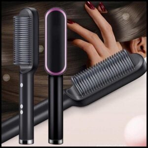 Escova Alisadora Bivolt 5 em 1 - Alisa, Hidrata, Modela, Alinha e Anti-Frizz