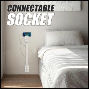 Extensor De Tomada Telescópico , Para Tomadas Difíceis De Alcance , Duas Portas USB , Adaptador De Extensão Atrás Dos So