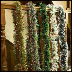 Festão Decorativo Natal Festa Decoração de Arvore de Natal Verde Neve Enfeite de Arvore Natal