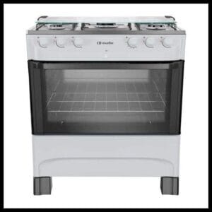 Fogão à Gás Mueller MFI5BB 5B Mesa Inox Forno 81,6L Branco-Bivolt
