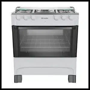 Fogão à Gás Mueller MFI5BB 5B Mesa Inox Forno 81,6L Branco-Bivolt