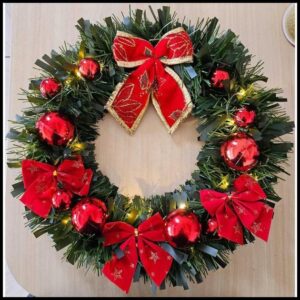 Guirlanda Natalina Porta Vermelha Luxo Simples Barata