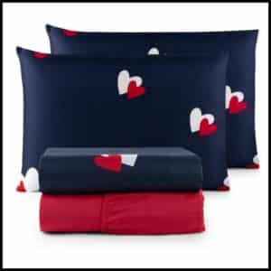 Jogo de Lençol Casal Padrão 04 Peças 200 Fios Cama Box Estampado Toque Aveludado Macio