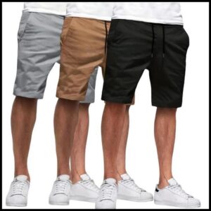 KIT 3 Bermuda Sarja Colorida Jeans Premium Masculino Diversas Cores