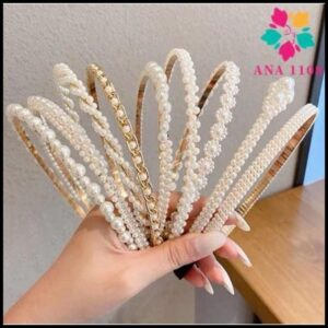 KIT 5 PCS Tiara de Pérolas / Arquinho de Perolas - Acessórios femininos de cabelo