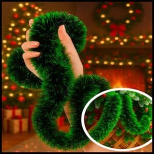 Kit 10 Metros De Festão Enfeite Arvore De Natal 9cm Decoração Natalina Verde Cheio Nevado