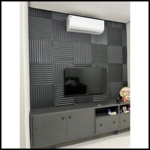 Kit 20 placas PVC 3D revestimento de parede decorativa 50x50 cm