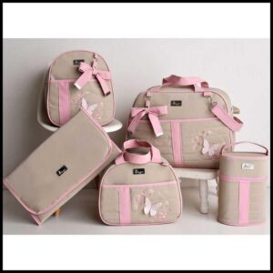 Kit Bolsa Maternidade Menino/Menina Mala de Luxo Térmica Impermeável Luender Baby