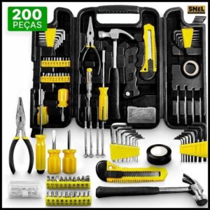 Kit Jogo De Ferramentas Completo 200 Pcs C/Soquetes Chaves Maleta