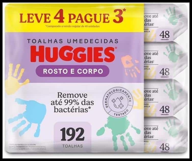 Lenços Umedecidos Huggies One & Done Leve 4 Pague 3-192 unidades