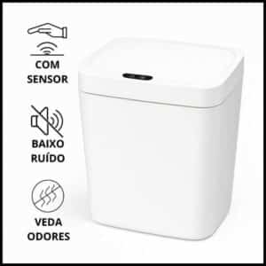 Lixeira Automática Inteligente Com Sensor de Movimento Lixo Banheiro Cozinha Escritório Casa