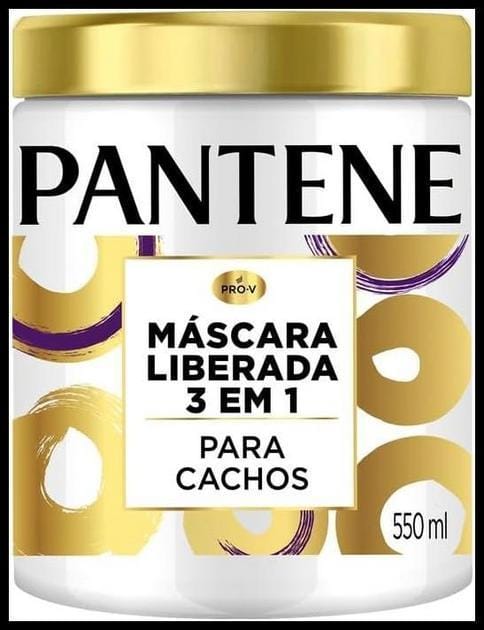 Máscara Pantene Pro-Vitaminas 3 em 1 Liberada Com Óleo De Coco Para Cachos 550ml