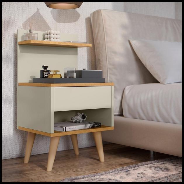 Mesa De Cabeceira Estilo Retro Quarto Sleep