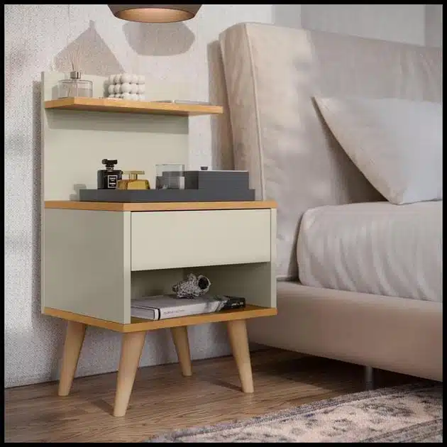 Mesa De Cabeceira Estilo Retro Quarto Sleep