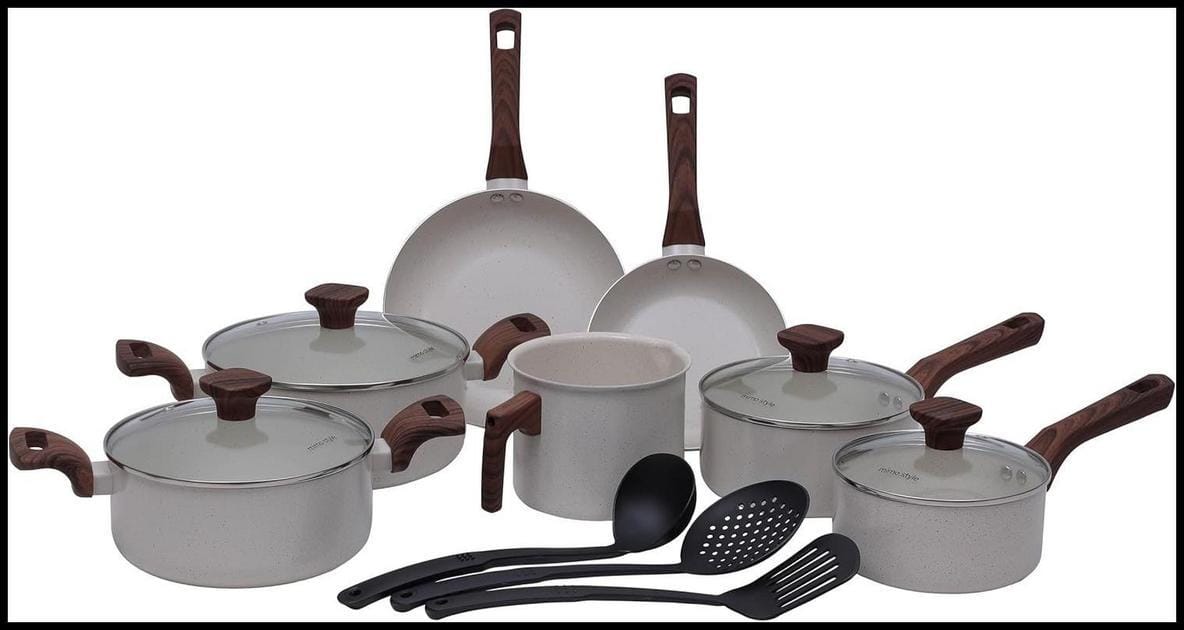 Mimo Style, Jogo de Panelas Cerâmica 10 Peças Indução Pratic Cook Marmol