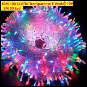 OFERTA Pisca Pisca 110V 100 Leds 10M ou 50 Leds 5M Luz Árvore Natal Multiuso Decoração Janela