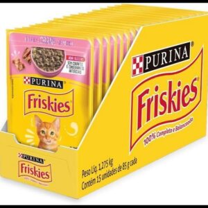 Pack Ração Friskies Filhotes Carne Ao Molho Com 15 Sachês 85g