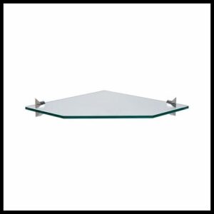 Prateleira Canto Tramontina Glass 25x25x2cm Vidro com Suporte Cromado