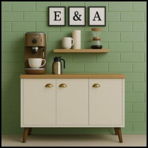 QUEIMA DE ESTOQUE - Aparador Buffet E&A 3 Portas com Pés Retro Cantinho Do Café