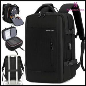 ROMANTIC CROWN Mochila de Viagem MascuIina e Feminina ImpermeaveI Reforçada Executiva para Notebook