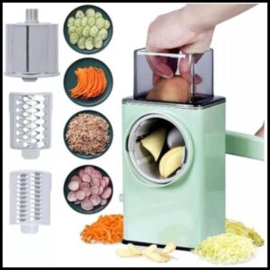 Ralador de Queijo Fatiador Legumes Cortador Vegetais Manual 3 em 1 Multiuso Cozinha Giratorio Manivela