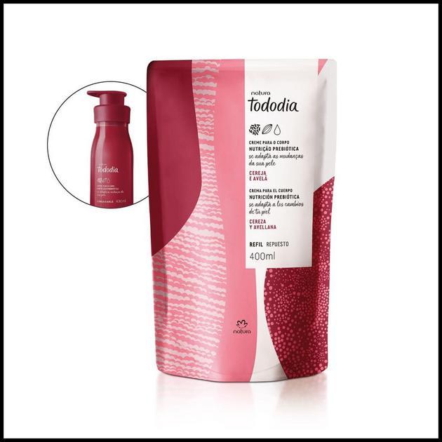 Refil Creme Desodorante Nutritivo para o Corpo Tododia Cereja e Avelã 400 ml