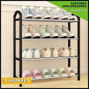 Sapateira 4 Andares Desmontável para 8 Pares