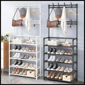 Sapateira Organizadora Cabideiro Arara 4 andar suporte Multiuso Sapato Tênis Roupa Closet Quarto Armários