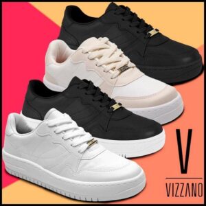 Tênis Vizzano Feminino Casual Plataforma Moda Passeio Leve Macio Ultra Conforto Flatform Dia Confortável Versátil Urbano