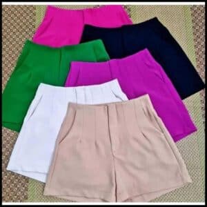 Short Alfaiataria Feminino Com Zíper Na Lateral