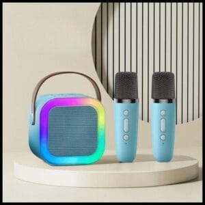 Caixa De Som C/ Microfones Karaokê Brincadeiras em Família