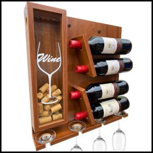 Adega de Parede para Vinhos Porta Taça e Rolhas 100% MDF