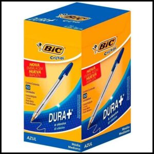 Caneta Esferográfica Bic Cristal Média 1.0mm C. 50 Unidades