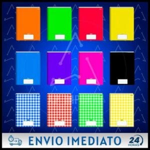 KIT 10/5 CADERNOS BROCHURA GRANDES (A4) CAPA DURA 48 FOLHAS JANDAIA