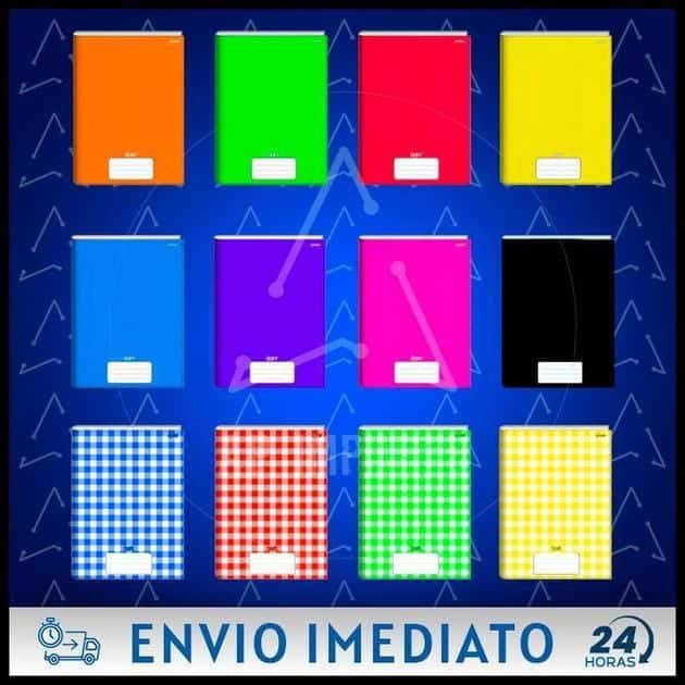 KIT 10/5 CADERNOS BROCHURA GRANDES (A4) CAPA DURA 48 FOLHAS JANDAIA