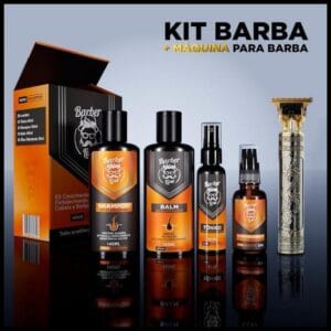 Kit Barba Balm, Shampoo, Óleo e Tônico Presente Namorado Cheiroso Maquina de Barbear