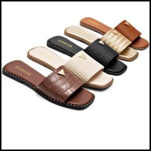 Sandália Rasteira Feminina Lumiss Confortável Juta Bico Quadrado