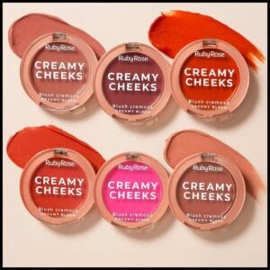 Blush Cremoso Creamy Cheeks Ruby Rose Linha Rosa HB-M02
